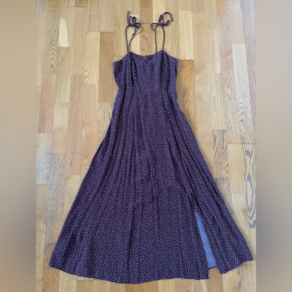 Promod Burgundy and White Maxi Dress